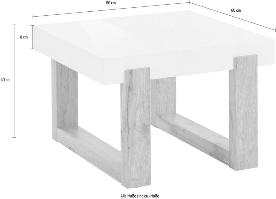 INOSIGN Salontafel Solid hoogglanzend wit tafelblad in twee verschillende maten - Foto 4