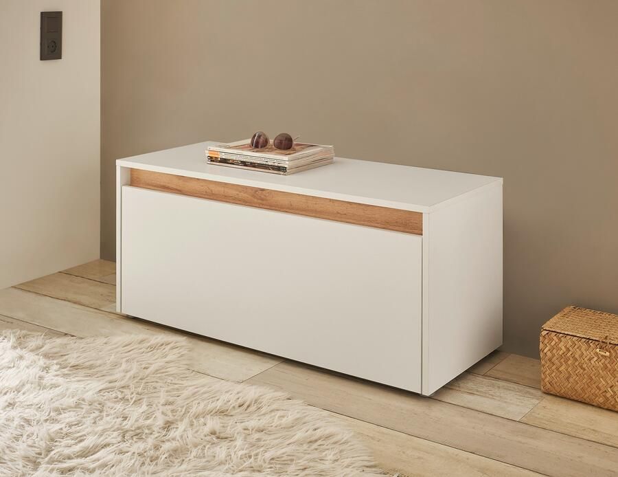 INOSIGN Schoenenbank GiRON CiTY Garderobebank met klep Zitbank in vier kleuren veel opbergruimte plaats voor ca. 8 paar schoenen 100 cm breed - Foto 2