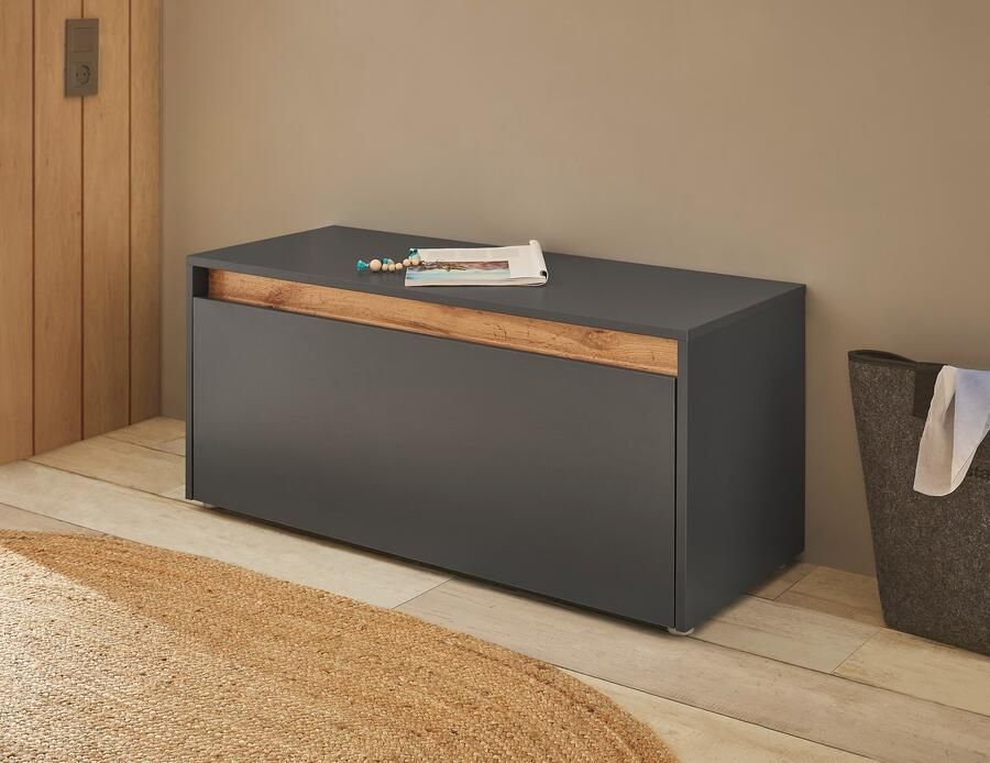 INOSIGN Schoenenbank GiRON CiTY Garderobebank met klep Zitbank in vier kleuren veel opbergruimte plaats voor ca. 8 paar schoenen 100 cm breed - Foto 2