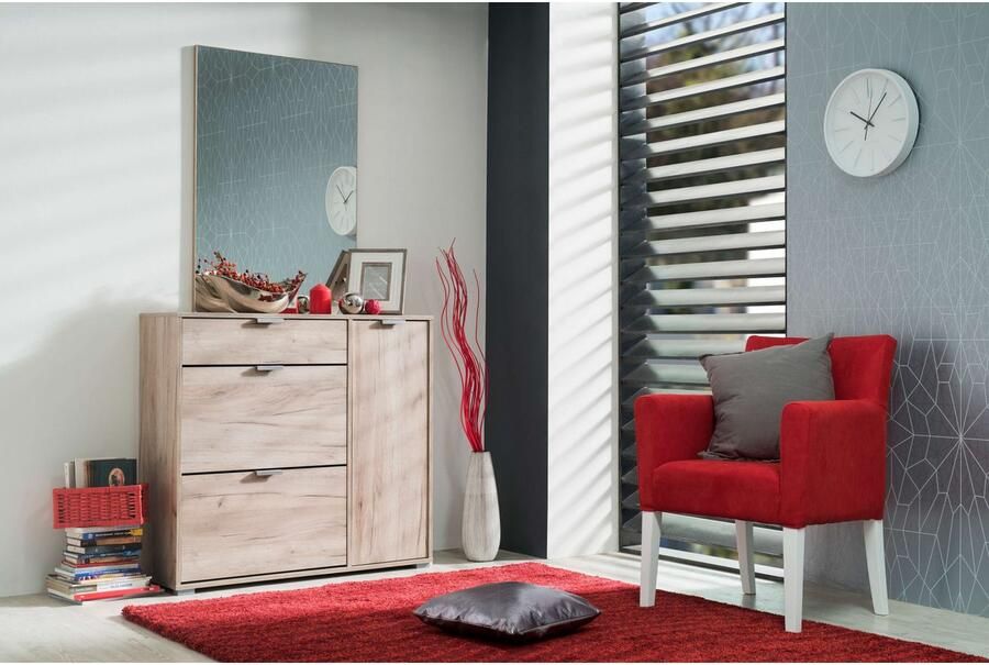 INOSIGN Schoenenkast Arco 2 schoenenkast schoenenrek breedte 102 cm 2 kleppen met dubbele schoenrollen met lade in moderne kleuren