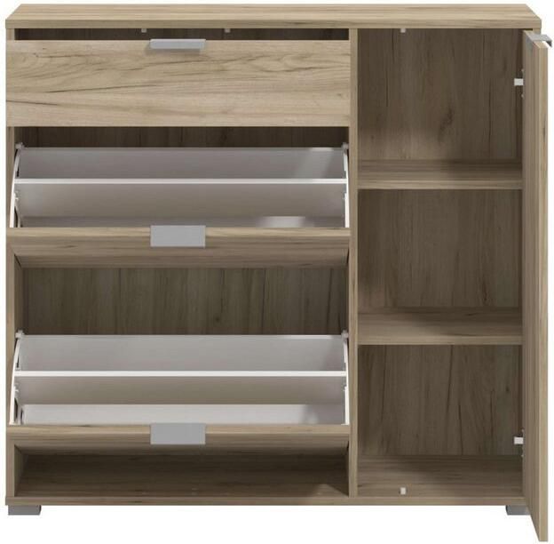 INOSIGN Schoenenkast Arco 2 schoenenkast schoenenrek breedte 102 cm 2 kleppen met dubbele schoenrollen met lade in moderne kleuren - Foto 3