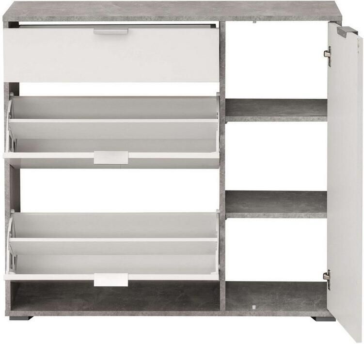 INOSIGN Schoenenkast Arco 2 schoenenkast schoenenrek breedte 102 cm 2 kleppen met dubbele schoenrollen met lade in moderne kleuren - Foto 7