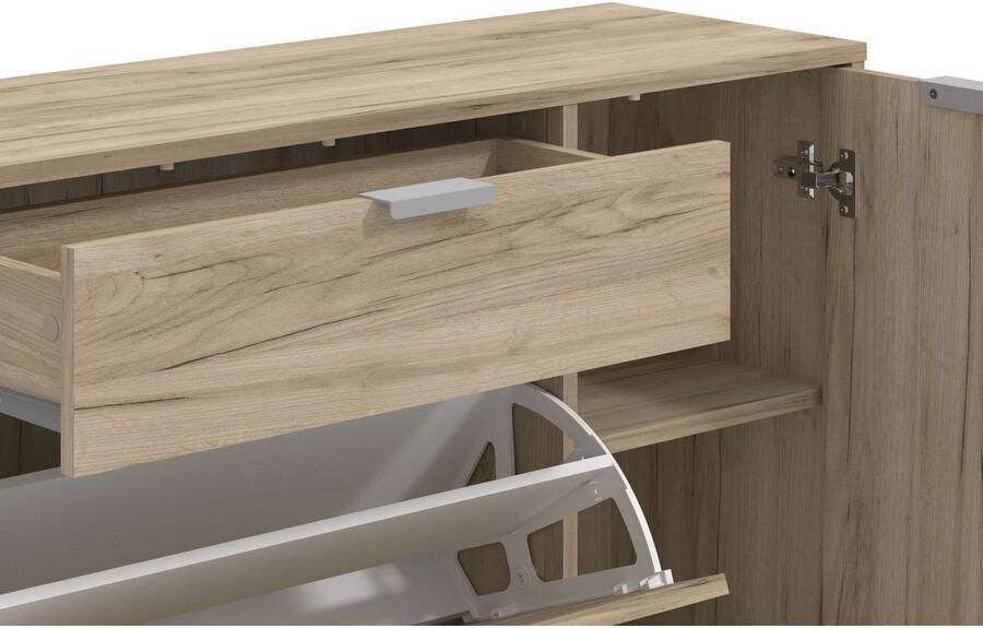 INOSIGN Schoenenkast Arco 2 schoenenkast schoenenrek breedte 102 cm 2 kleppen met dubbele schoenrollen met lade in moderne kleuren - Foto 2