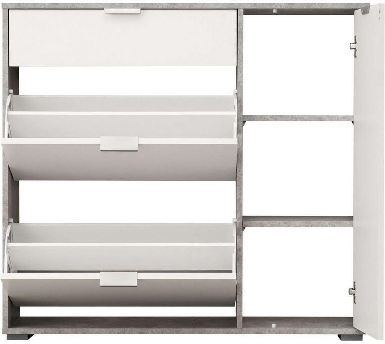 INOSIGN Schoenenkast Arco 2 schoenenkast schoenenrek breedte 102 cm 2 kleppen met dubbele schoenrollen met lade in moderne kleuren - Foto 6