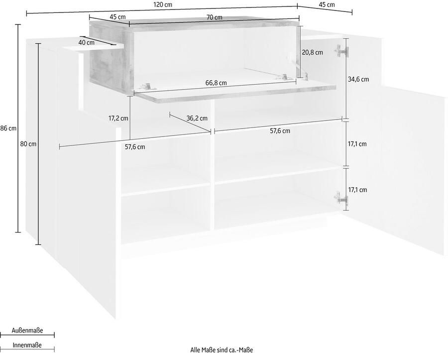 INOSIGN Schoenenkast Coro schoenenkast schoenencommode schoenenrek greeploos dubbele diepte - Foto 3