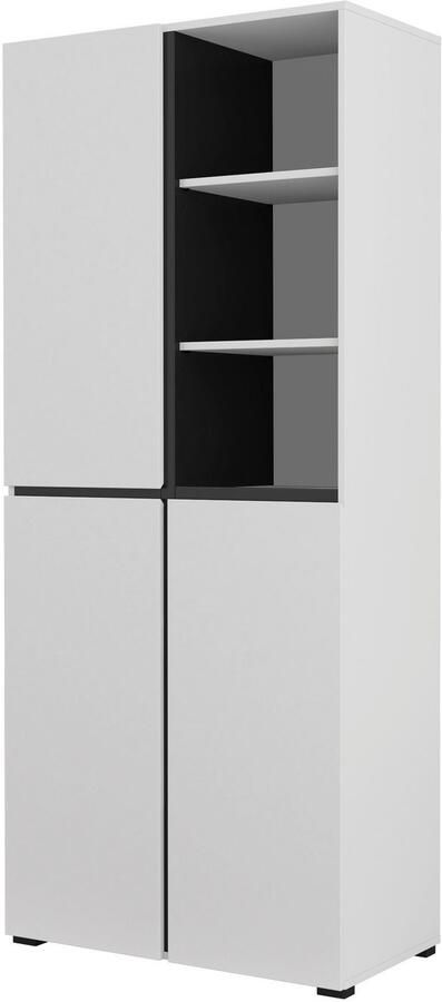 INOSIGN Schoenenkast Cross Hoogte 183 5cm moderne greeploze schoenenrek met 3 deuren Hoge kast met veel opbergruimte plaats voor ongeveer 24 paar schoenen - Foto 5