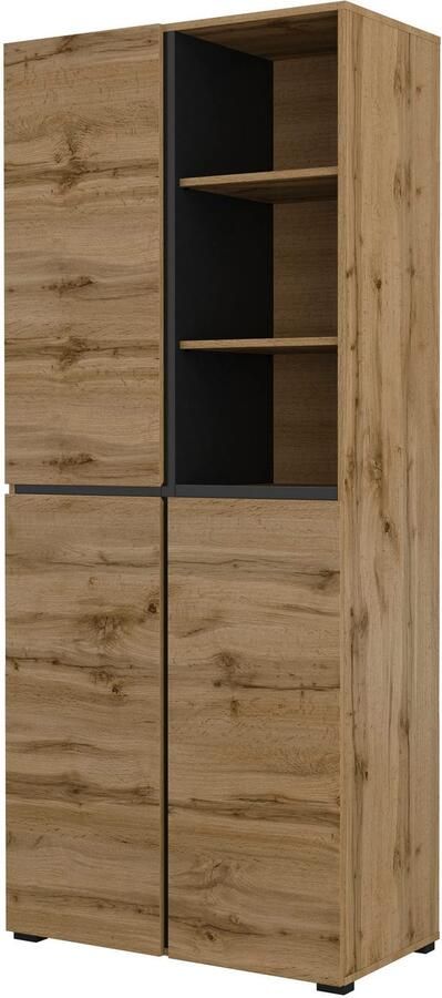 INOSIGN Schoenenkast Cross Hoogte 183 5cm moderne greeploze schoenenrek met 3 deuren Hoge kast met veel opbergruimte plaats voor ongeveer 24 paar schoenen - Foto 6