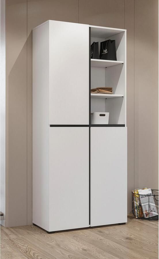 INOSIGN Schoenenkast Cross Hoogte 183 5cm moderne greeploze schoenenrek met 3 deuren Hoge kast met veel opbergruimte plaats voor ongeveer 24 paar schoenen - Foto 3