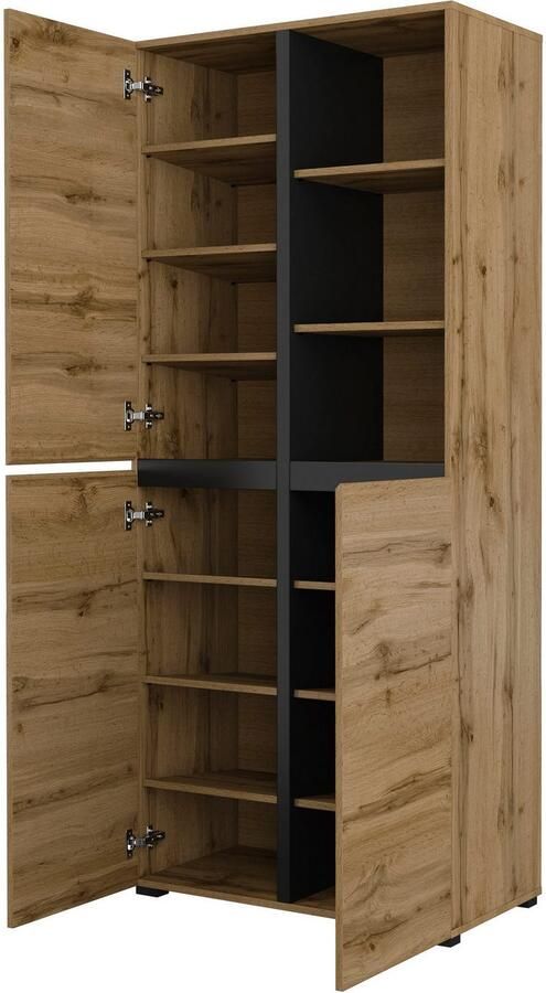 INOSIGN Schoenenkast Cross Hoogte 183 5cm moderne greeploze schoenenrek met 3 deuren Hoge kast met veel opbergruimte plaats voor ongeveer 24 paar schoenen - Foto 5