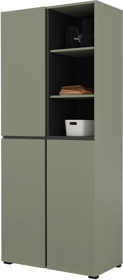 INOSIGN Schoenenkast Cross Hoogte 183 5cm moderne greeploze schoenenrek met 3 deuren Hoge kast met veel opbergruimte plaats voor ongeveer 24 paar schoenen - Foto 6