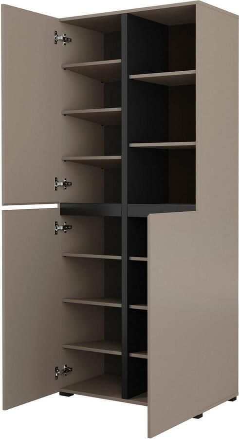 INOSIGN Schoenenkast Cross Hoogte 183 5cm moderne greeploze schoenenrek met 3 deuren Hoge kast met veel opbergruimte plaats voor ongeveer 24 paar schoenen - Foto 4