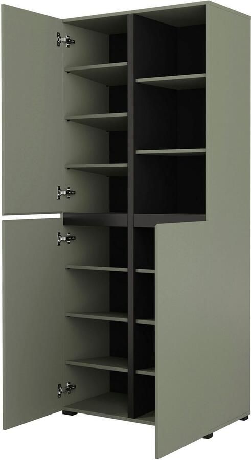 INOSIGN Schoenenkast Cross Hoogte 183 5cm moderne greeploze schoenenrek met 3 deuren Hoge kast met veel opbergruimte plaats voor ongeveer 24 paar schoenen - Foto 4