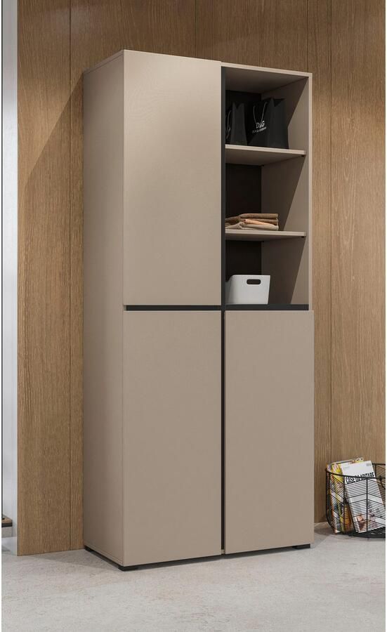 INOSIGN Schoenenkast Cross Hoogte 183 5cm moderne greeploze schoenenrek met 3 deuren Hoge kast met veel opbergruimte plaats voor ongeveer 24 paar schoenen - Foto 3