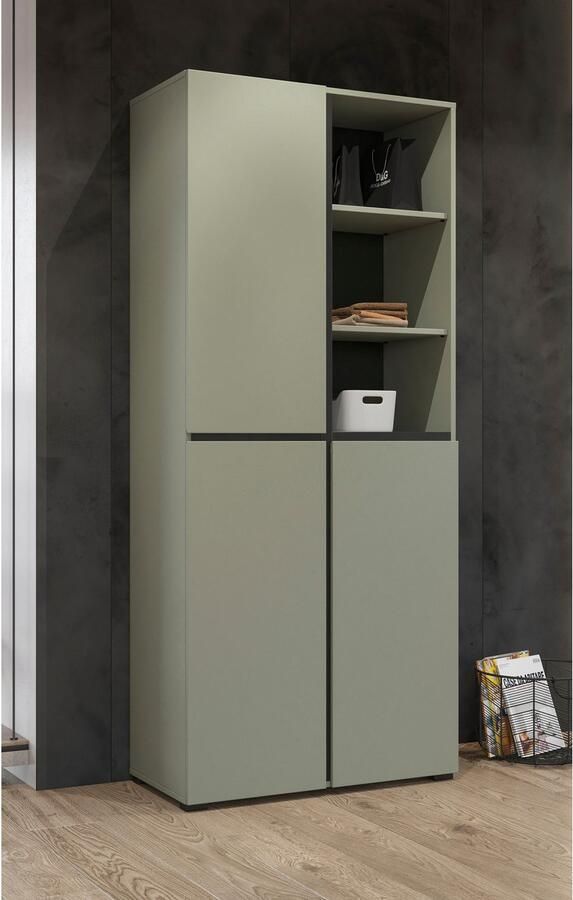 INOSIGN Schoenenkast Cross Hoogte 183 5cm moderne greeploze schoenenrek met 3 deuren Hoge kast met veel opbergruimte plaats voor ongeveer 24 paar schoenen - Foto 3