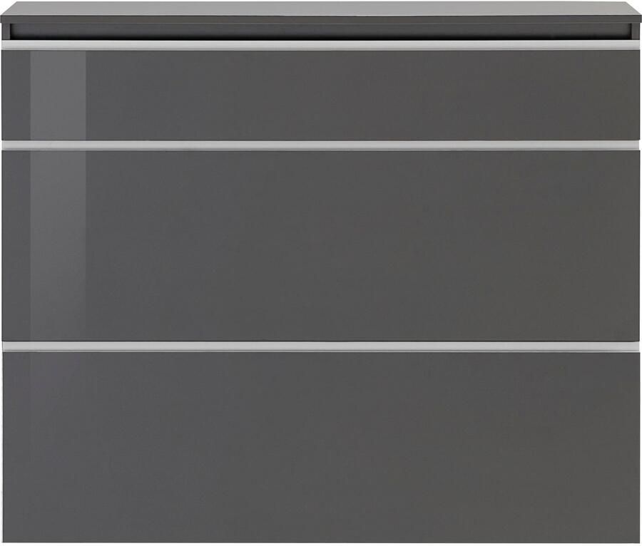 INOSIGN Schoenenkast Magic schoenenkast schoenencommode schoenenrek soft grip 3 kleppen dubbele schoenrollen volledig hoogglans gelakt breedte 120 - Foto 5