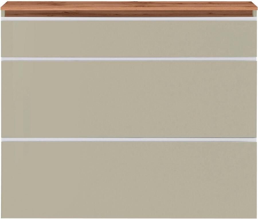 INOSIGN Schoenenkast Magic schoenenkast schoenencommode schoenenrek soft grip 3 kleppen dubbele schoenrollen volledig hoogglans gelakt breedte 120 - Foto 4