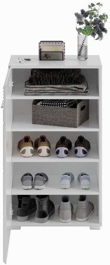 INOSIGN Schoenenkast Malmö Breedte 60 cm 1 Deur 5 Vakken hoogwaardige MDF Front Groeffrezen dressoir kast commode halmeubelen gangmeubelen - Foto 11