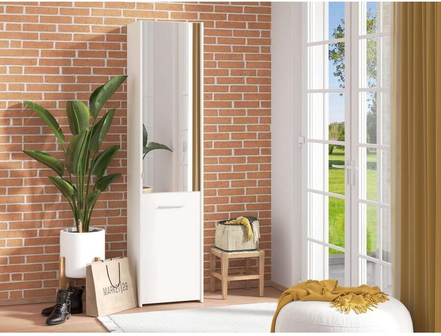 INOSIGN Schoenenkast Menorca schoenenkast opslagkast schoenenrek breedte 47 cm met twee deuren in moderne en elegante kleuren met een spiegel