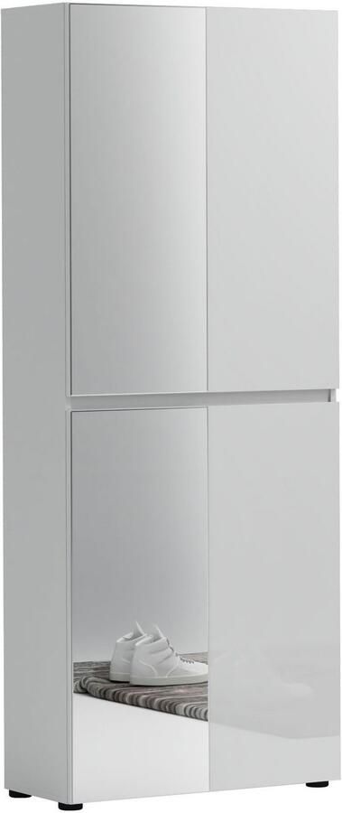 INOSIGN Schoenenkast Mister schoenenkast schoenenmeubelen schoenenopslag schoenenrek Breedte 80 cm hoogte 200 cm diepte 34 cm 4 deuren 12 vakken 2 spiegels - Foto 6