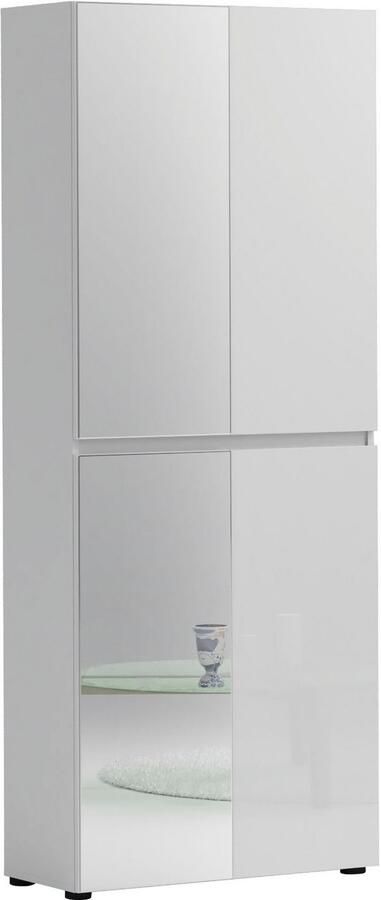 INOSIGN Schoenenkast Mister schoenenkast schoenenmeubelen schoenenopslag schoenenrek Breedte 80 cm hoogte 200 cm diepte 34 cm 4 deuren 12 vakken 2 spiegels - Foto 5