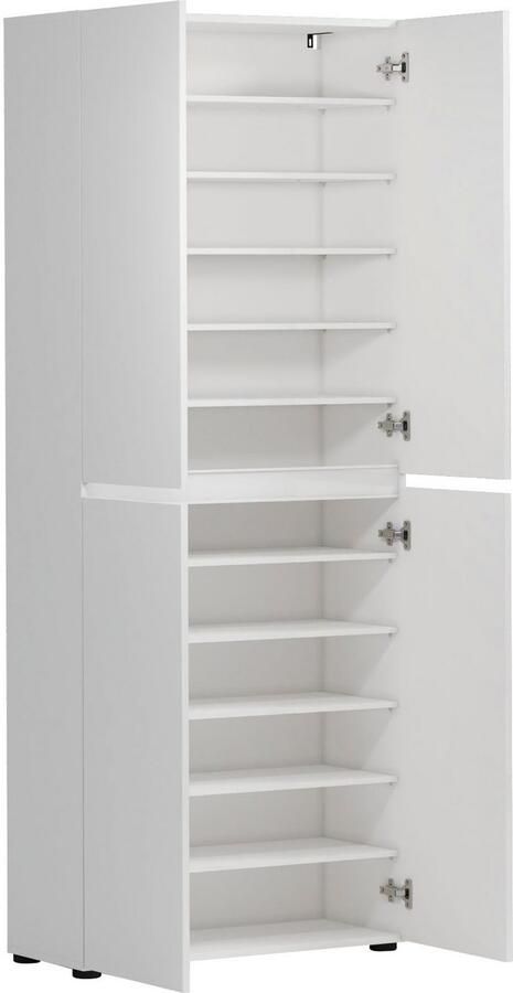 INOSIGN Schoenenkast Mister schoenenkast schoenenmeubelen schoenenopslag schoenenrek Breedte 80 cm hoogte 200 cm diepte 34 cm 4 deuren 12 vakken 2 spiegels - Foto 4