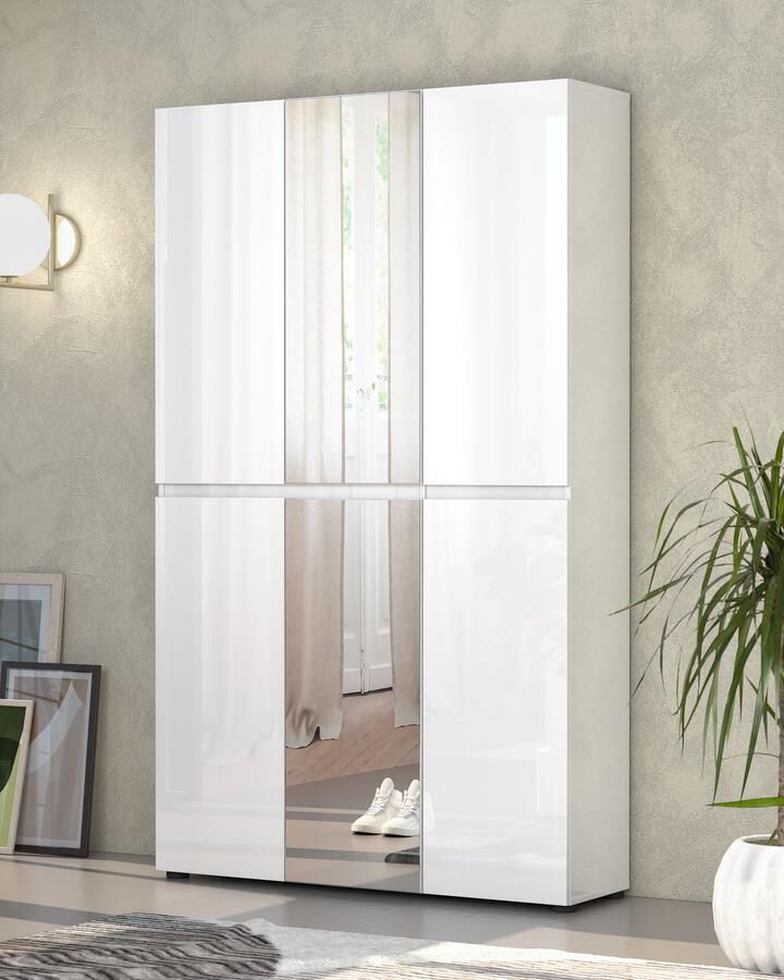 INOSIGN Schoenenkast Mister schoenenkast schoenenmeubelen schoenenopslag schoenenrek Breedte 120 cm hoogte 200 cm diepte 34 cm 6 deuren 24 vakken 2 spiegels - Foto 9