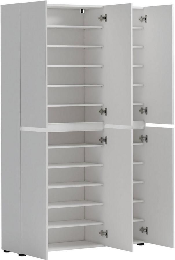 INOSIGN Schoenenkast Mister schoenenkast schoenenmeubelen schoenenopslag schoenenrek Breedte 120 cm hoogte 200 cm diepte 34 cm 6 deuren 24 vakken 2 spiegels - Foto 5