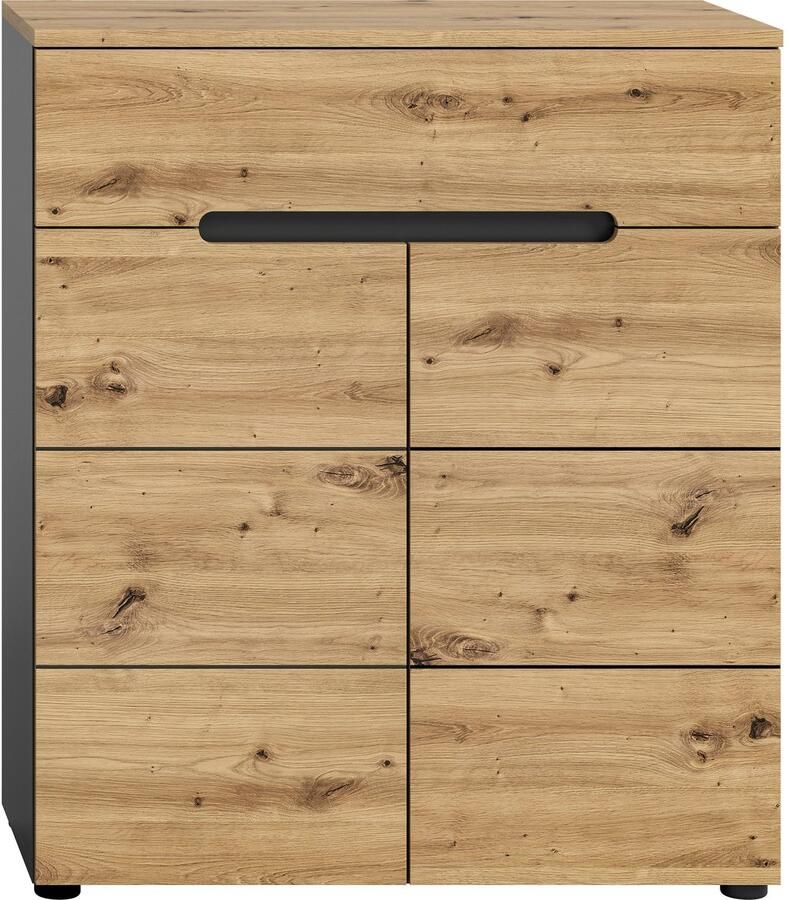 INOSIGN Schoenenkast Rehat Breedte 80cm Basaltgrijs Artisan Eik 2 deuren 1 lade - Foto 8