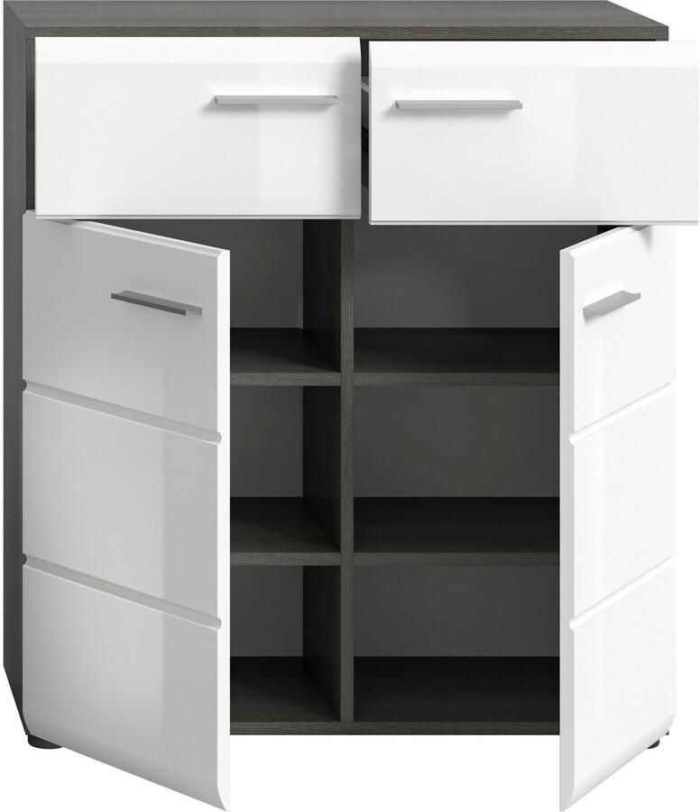 INOSIGN Schoenenkast Rumba Breedte 80 cm Hoogglans Front 2 deuren 4 legplanken - Foto 8