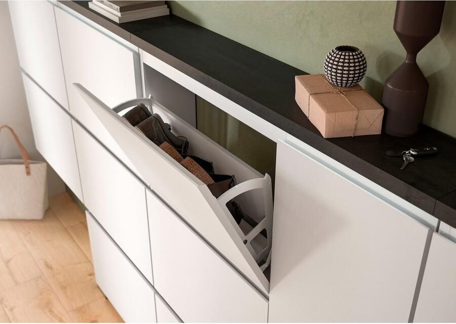 INOSIGN Schoenenkast Skoskap Diepte 40 cm 2 Deuren 1 Lade 4 Vakken 3 Planken Plaats voor ca. 12 paar schoenen commode schoenenkast schoenenrek - Foto 2