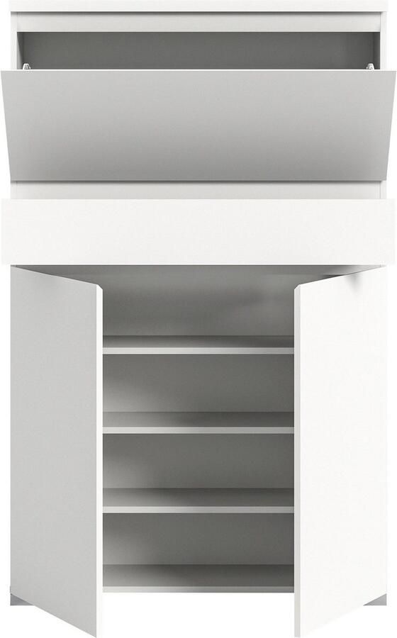 INOSIGN Schoenenkast Skoskap Diepte 27 cm 2 Deuren 1 Deurtje met schoenrol 1 Lade Plaats voor ca. 16 paar schoenen schoenenkipper schoenenkast schoenenrek - Foto 7