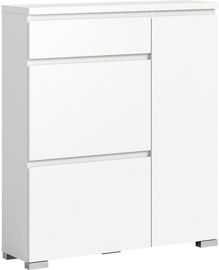 INOSIGN Schoenenkast Skoskap Diepte 27 cm 2 Deurtjes met schoenrol 1 Lade 1 Deur Plaats voor 6 paar schoenen schoenenkipper schoenenkast schoenenrek commode - Foto 3