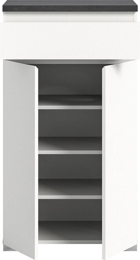 INOSIGN Schoenenkast Skoskap Diepte 40 cm 2 Deuren 1 Lade 4 Vakken 3 Planken Plaats voor ca. 12 paar schoenen commode schoenenkast schoenenrek - Foto 7
