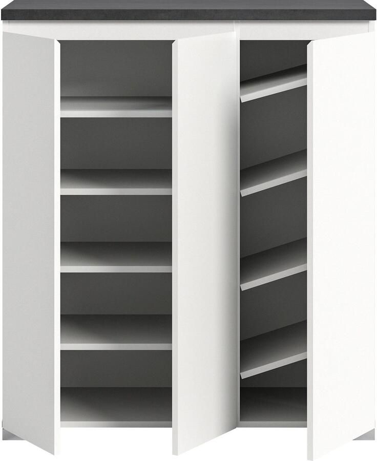 INOSIGN Schoenenkast Skoskap Diepte 40 cm 3 Deuren 10 Vakken 8 Planken Plaats voor ca. 17 paar schoenen commode schoenenkast schoenenrek - Foto 3