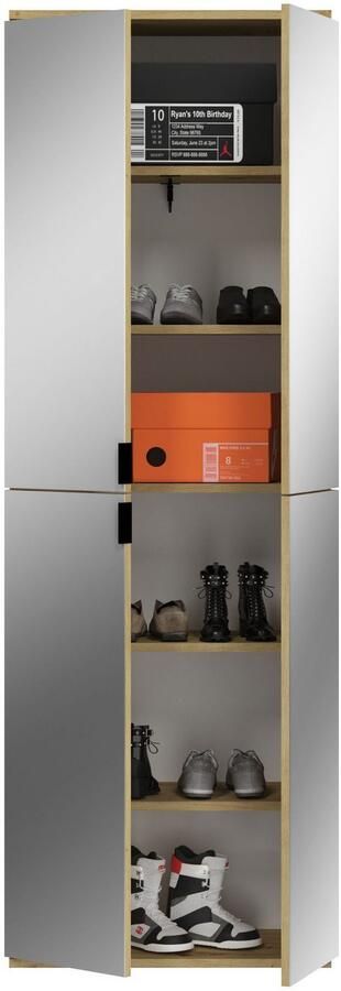 INOSIGN Schoenenkast Trondheim Hoogte 193 cm 4 Spiegelduren 9 Vakken 7 Planken - Foto 9