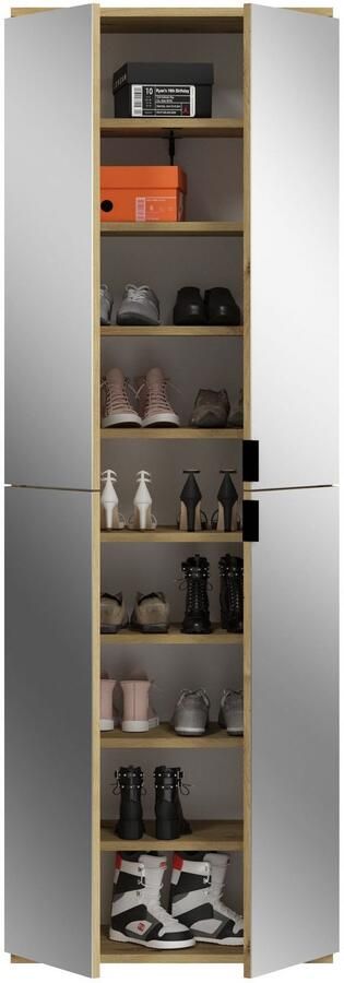 INOSIGN Schoenenkast Trondheim Hoogte 193 cm 4 Spiegelduren 9 Vakken 7 Planken - Foto 7