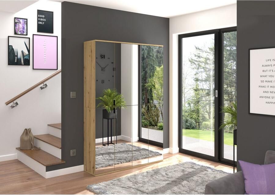 INOSIGN Schoenenkast Trondheim Hoogte 193 cm 4 Spiegelduren 9 Vakken 7 Planken - Foto 2