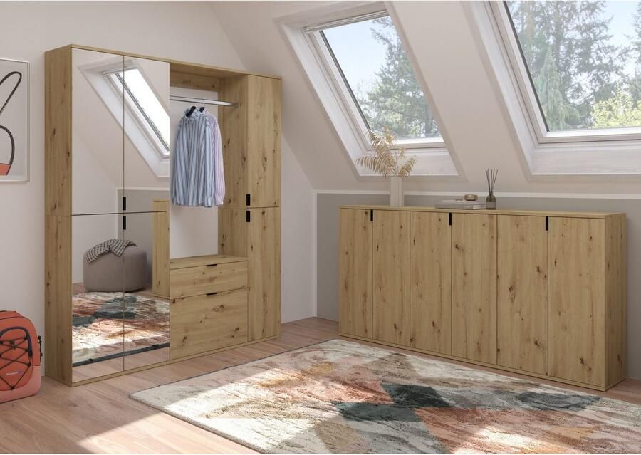 INOSIGN Schoenenkast Trondheim Breedte 61 cm 2 Deuren 5 Planken 6 Vakken Garderobekast schoenenkast schoenenkommode buffetkast gangkast - Foto 2