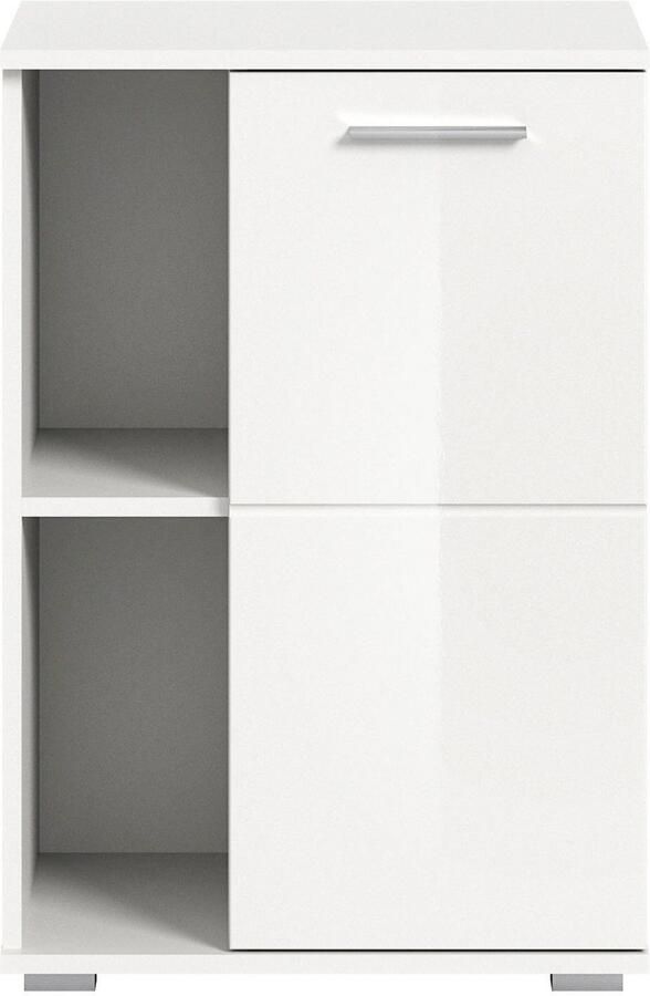 INOSIGN Schoenenkast Valge Breedte 55 cm 1 Deur 2 Open Vakken 2 in hoogte verstelbare Planken - Foto 6