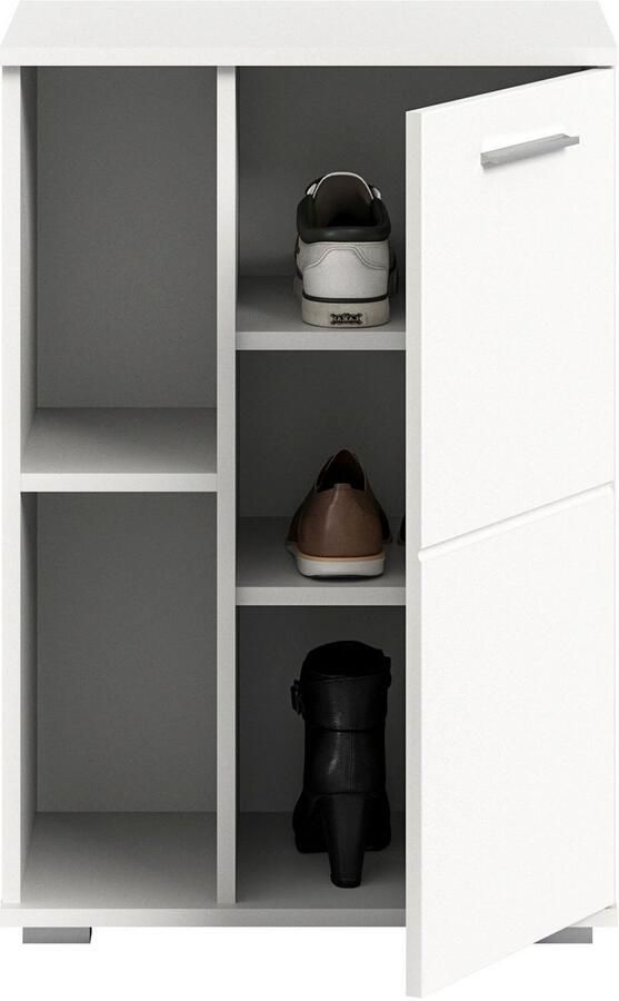 INOSIGN Schoenenkast Valge Breedte 55 cm 1 Deur 2 Open Vakken 2 in hoogte verstelbare Planken - Foto 8
