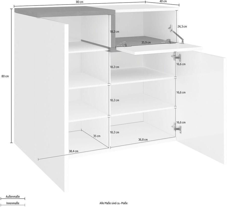 INOSIGN Schoenenkast ZET Breedte 80 cm