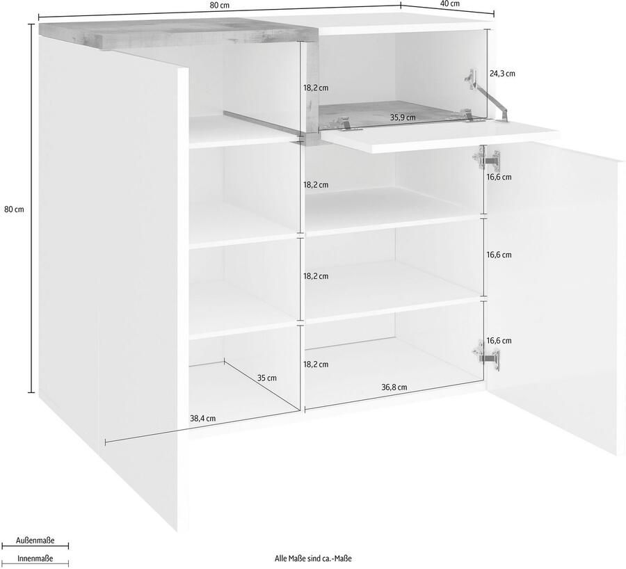 INOSIGN Schoenenkast ZET Breedte 80 cm