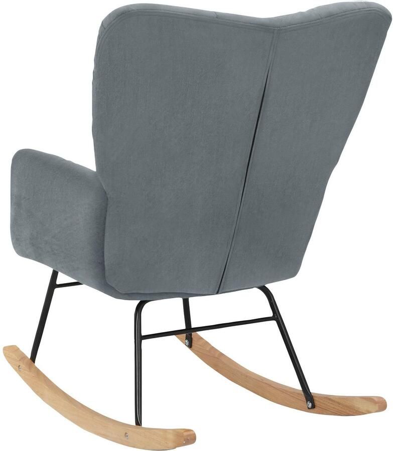 Home affaire Schommelstoel Anika ophaalstoel woonkamer met functie Zacht verdikte zitting en rugleuning poten van metaal en hout zithoogte 48 cm (1 stuk) - Foto 4