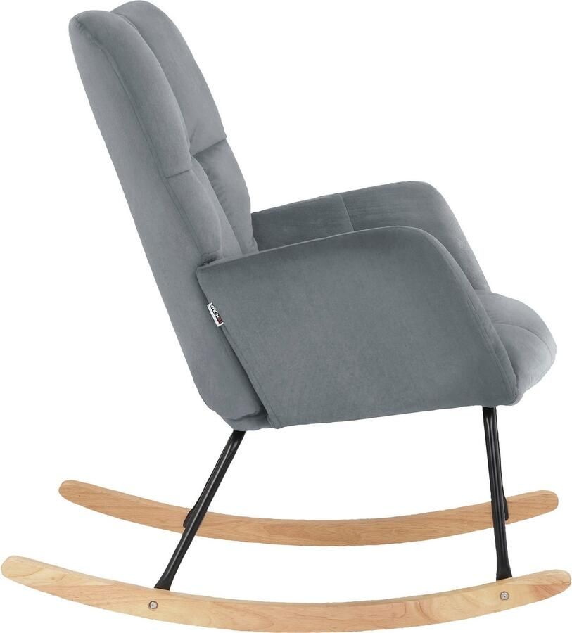 Home affaire Schommelstoel Anika ophaalstoel woonkamer met functie Zacht verdikte zitting en rugleuning poten van metaal en hout zithoogte 48 cm (1 stuk) - Foto 3
