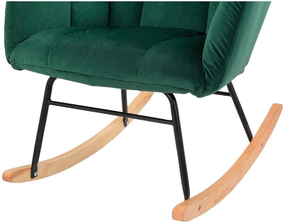 Home affaire Schommelstoel Anika ophaalstoel woonkamer met functie Zacht verdikte zitting en rugleuning poten van metaal en hout zithoogte 48 cm (1 stuk) - Foto 5