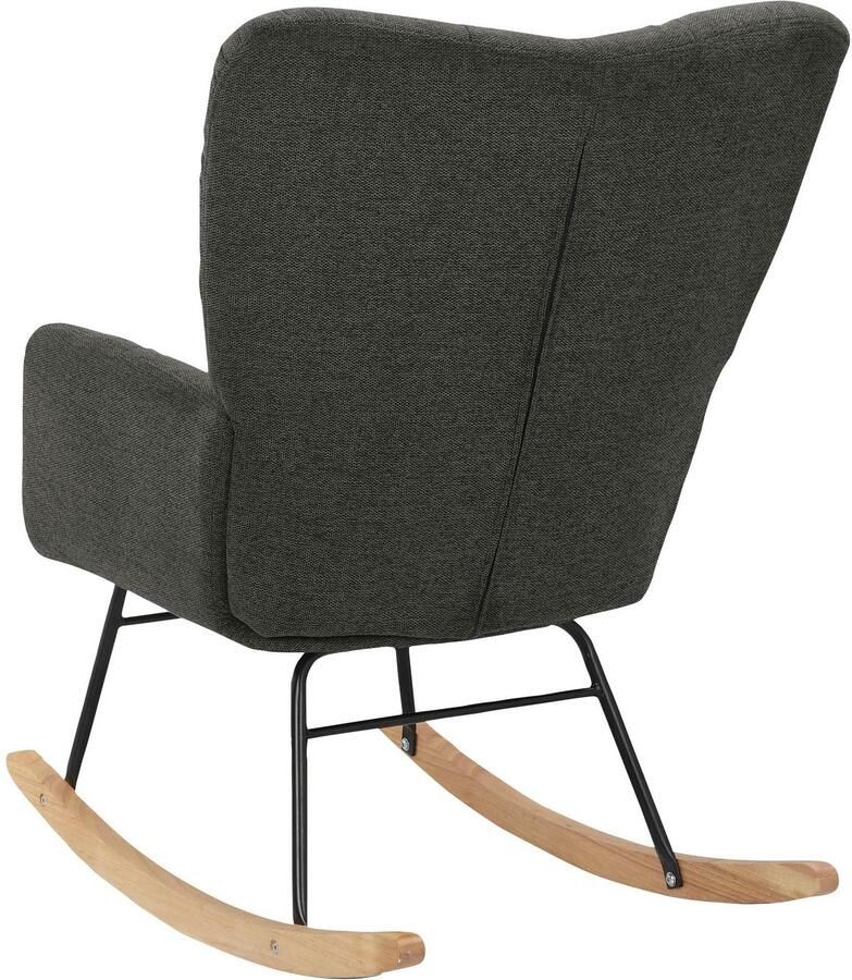 Home affaire Schommelstoel Anika ophaalstoel woonkamer met functie Zacht verdikte zitting en rugleuning poten van metaal en hout zithoogte 48 cm (1 stuk) - Foto 5