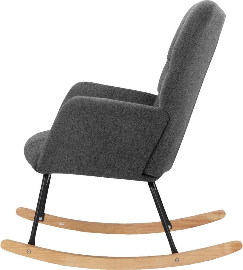 Home affaire Schommelstoel Anika ophaalstoel woonkamer met functie Zacht verdikte zitting en rugleuning poten van metaal en hout zithoogte 48 cm (1 stuk) - Foto 4
