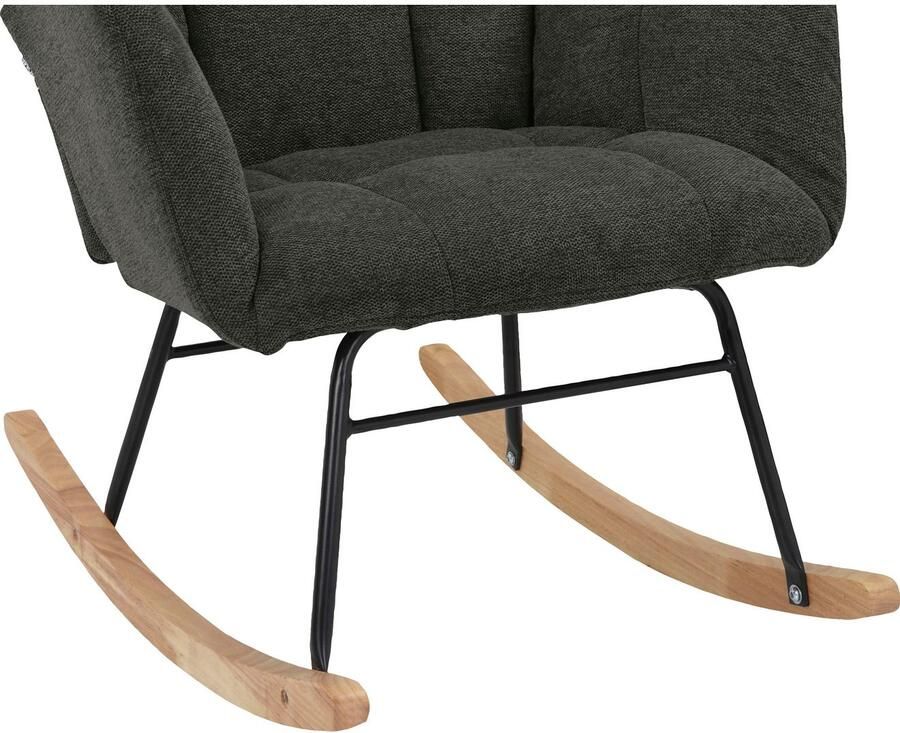 Home affaire Schommelstoel Anika ophaalstoel woonkamer met functie Zacht verdikte zitting en rugleuning poten van metaal en hout zithoogte 48 cm (1 stuk) - Foto 6