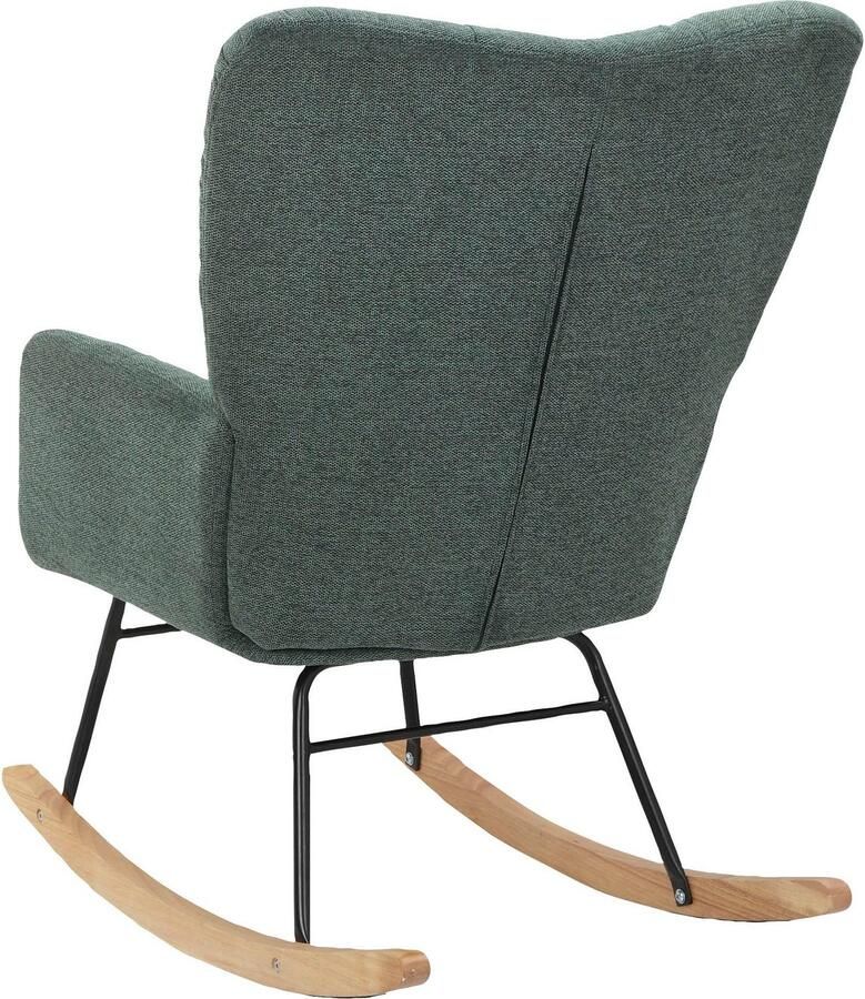 Home affaire Schommelstoel Anika ophaalstoel woonkamer met functie Zacht verdikte zitting en rugleuning poten van metaal en hout zithoogte 48 cm (1 stuk) - Foto 6