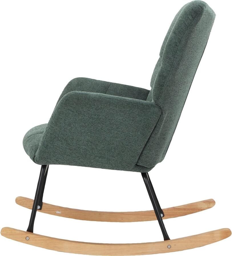Home affaire Schommelstoel Anika ophaalstoel woonkamer met functie Zacht verdikte zitting en rugleuning poten van metaal en hout zithoogte 48 cm (1 stuk) - Foto 4